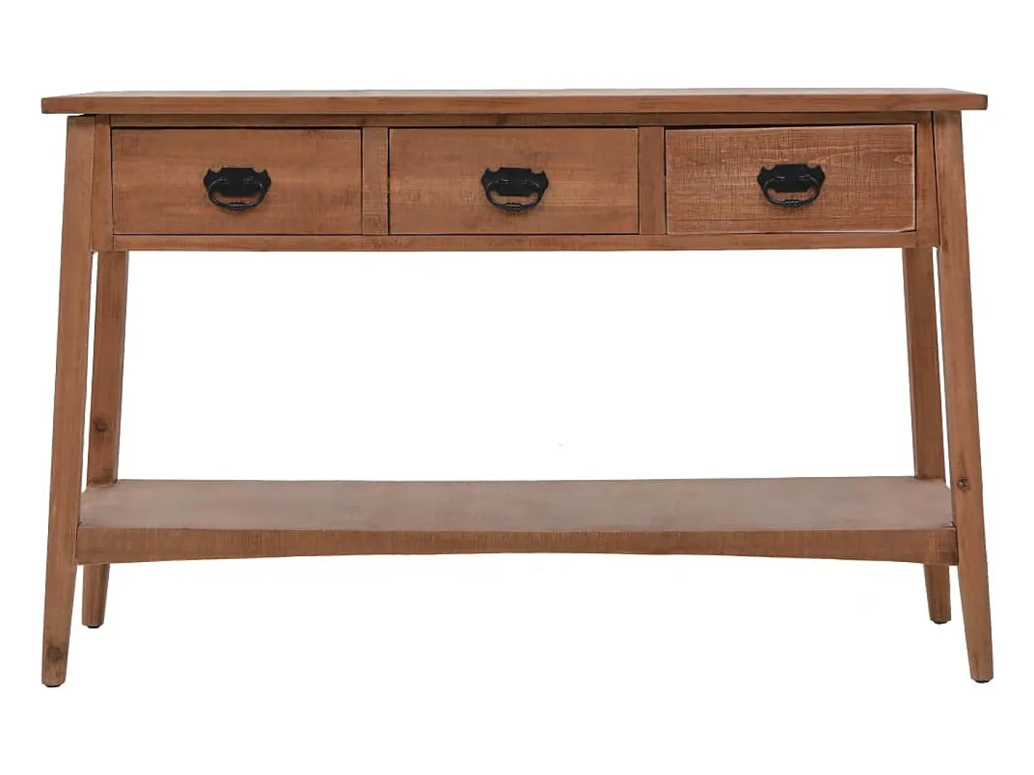 Mesa consola madeira de abeto maciça 126x40x77,5 cm castanho