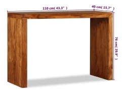 Mesa consola madeira maciça c/ acabamento a mel 110x40x76 cm
