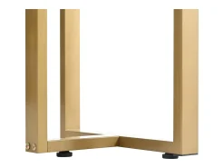 Mesa consola moderna, com 2 gavetas, pés ajustáveis, Branco e Dourado