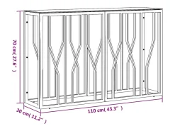 Mesa consola 110x30x70 cm aço inoxidável e vidro