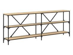 Mesa consola 200x30x75 cm deriv. madeira/ferro carvalho sonoma