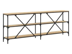 Mesa consola 200x30x75 cm deriv. madeira/ferro carvalho sonoma