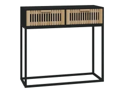 Mesa consola 80x30x75 cm derivados de madeira e ferro preto