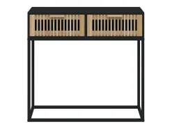 Mesa consola 80x30x75 cm derivados de madeira e ferro preto