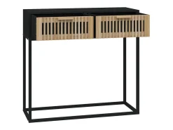 Mesa consola 80x30x75 cm derivados de madeira e ferro preto
