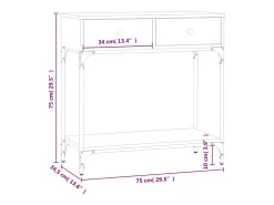 Mesa consola 75x34,5x75 cm derivados de madeira carvalho sonoma