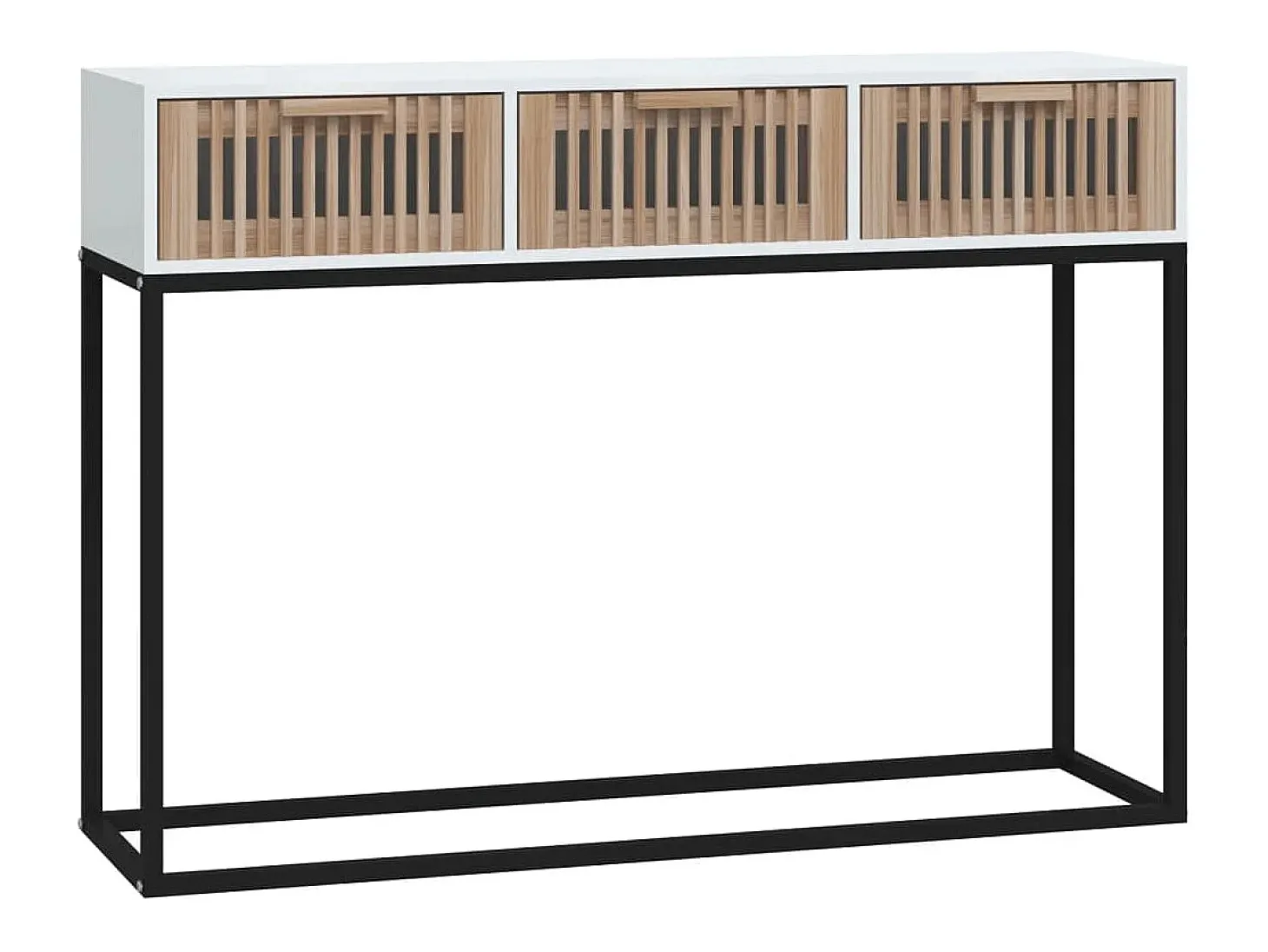 Mesa consola 105x30x75 cm derivados de madeira e ferro branco