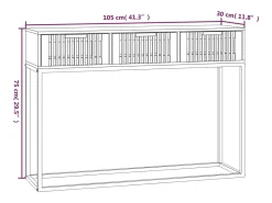 Mesa consola 105x30x75 cm derivados de madeira e ferro