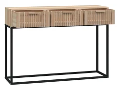 Mesa consola 105x30x75 cm derivados de madeira e ferro