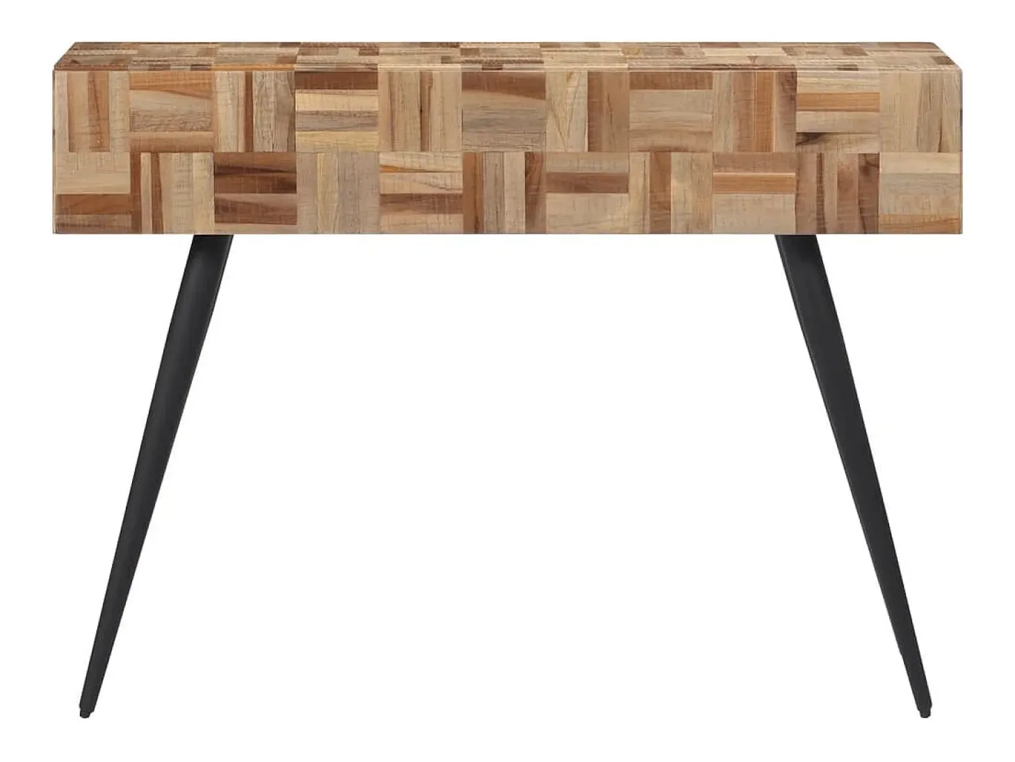 Mesa consola 110x34x80 cm madeira de teca recuperada maciça