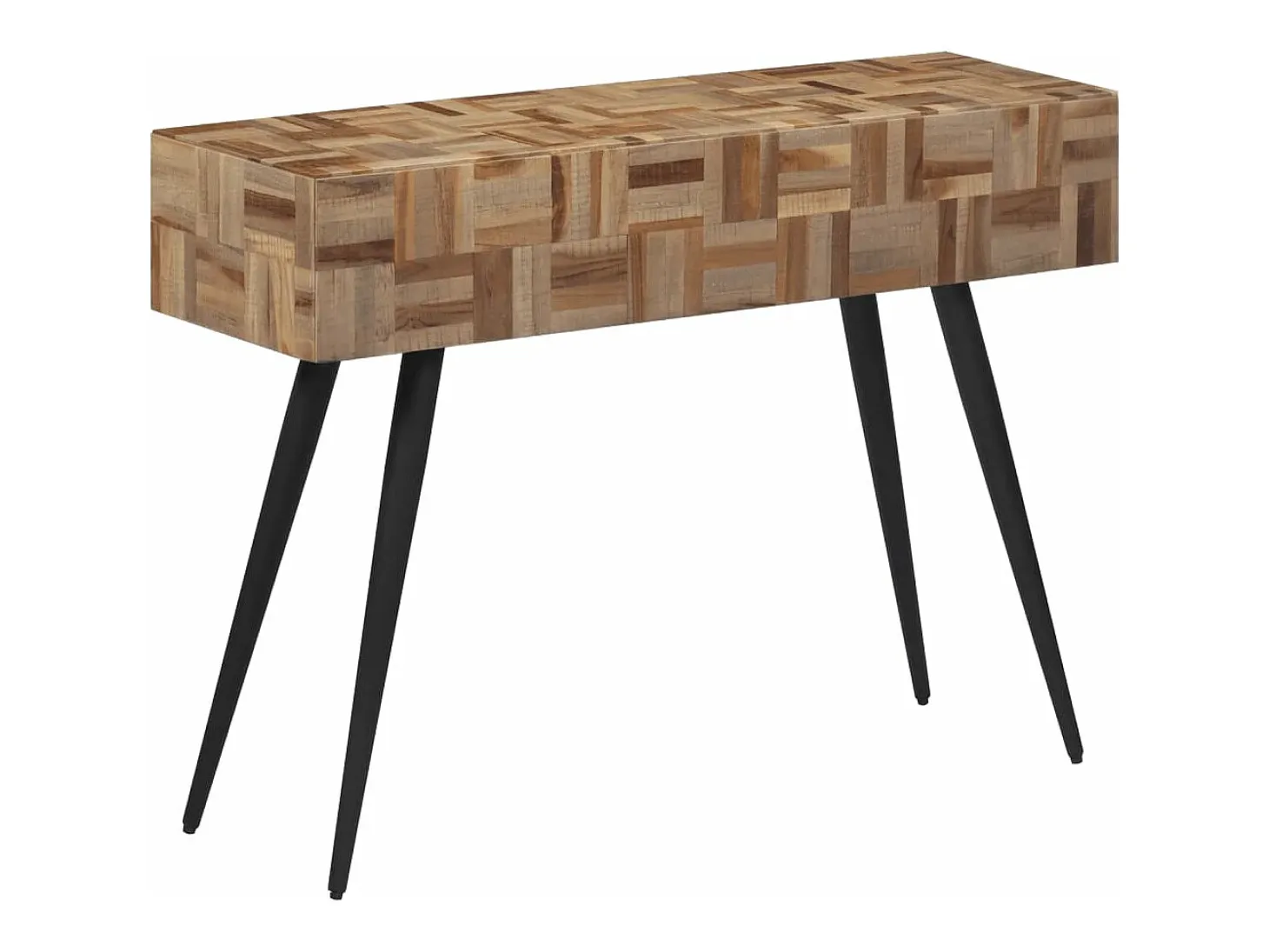 Mesa consola 110x34x80 cm madeira de teca recuperada maciça