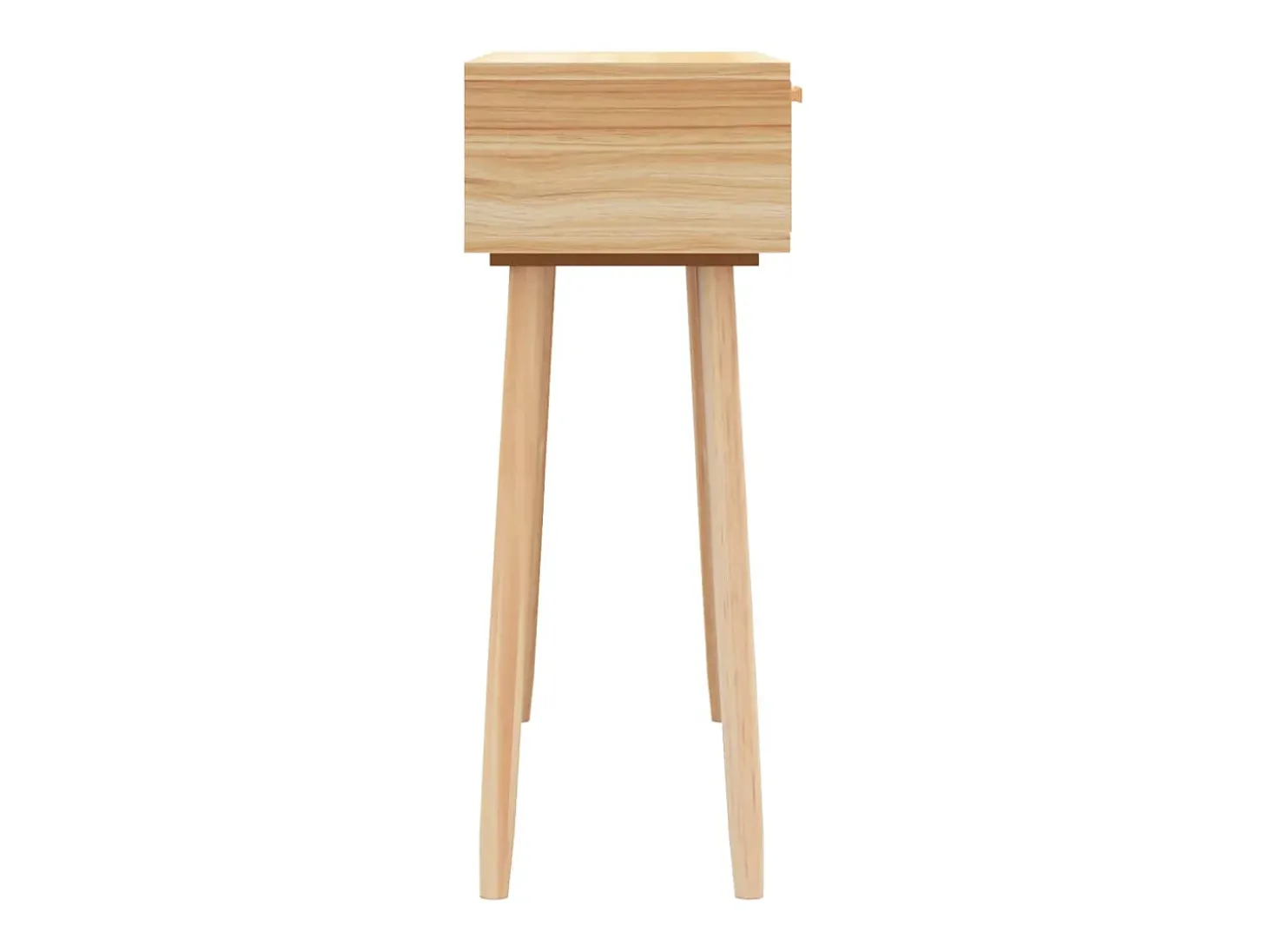 Mesa consola 80x30x75 cm pinho maciço e vime natural castanho