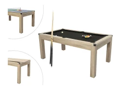 Mesa convertível bilhar e pingue-pongue cor natural clara C182 x L102 x A80 cm HENK