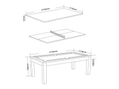Mesa convertível Bilhar e Ping pong BALTHAZAR - 213*112*81.5 cm