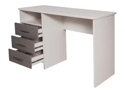 Mesa Dabdellaou, Mesa de trabalho multiusos, Mesa de escritório com suporte para PC, Bancada, 120x48h75 cm, Branco e Concreto