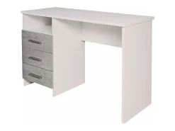 Mesa Dabdellaou, Mesa de trabalho multiusos, Mesa de escritório com suporte para PC, Bancada, 120x48h75 cm, Branco e Concreto