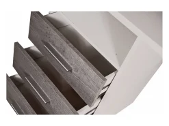Mesa Dabdellaou, Mesa de trabalho multiusos, Mesa de escritório com suporte para PC, Bancada, 120x48h75 cm, Branco e Concreto