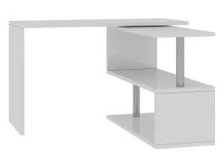 Mesa Dascagn, mesa de canto para PC, mesa de escritório multiuso, mesa multiposições que economiza espaço, 100% Fabricado na Itália, 120x50h75 cm, Branco brilhante