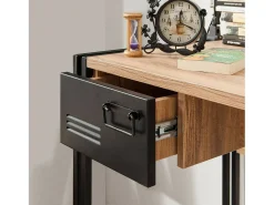 Mesa Dbonifaz, Mesa multiuso, Mesa de escritório com suporte para PC, Bancada, 139x60h75 cm, Carvalho e Preto