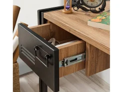 Mesa Dbonifaz, Mesa multiuso, Mesa de escritório com suporte para PC, Bancada, 139x60h75 cm, Carvalho e Preto