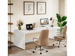 Mesa de 180 cm, grande mesa de computador, mesa para PC, mesa de escritório com estrutura metálica resistente