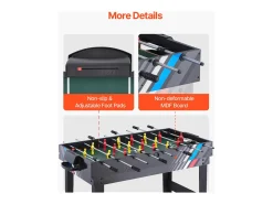 Mesa de Air Hockey, SucceBuy Mesa de Jogo Combinada 4 em 1 122 cm, Air Hockey, Matraquilhos, Ténis de Mesa, Bilhar