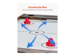 Mesa de Air Hockey, SucceBuy Mesa de Air Hockey 3 em 1 de 137 cm com Pingue-Pongue para Casa e Escritório