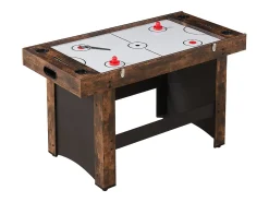 Mesa de Air Hockey, SucceBuy Mesa de Air Hockey 3 em 1 de 137 cm com Pingue-Pongue para Casa e Escritório