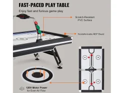 Mesa de Air Hockey, SucceBuy Mesa de Air Hockey com Placar LED, Acessórios Incluídos