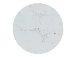 Mesa de apoio 45 cm dourada e vidro temperado branco mármore