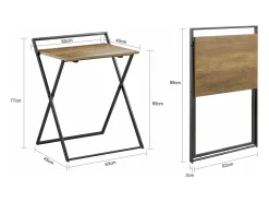 Mesa de apoio dobrável SoBuy Mesas dobráveis para interior Mesas dobráveis que poupam espaço Secretária pequena (preto) FWT88-F