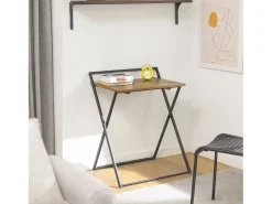 Mesa de apoio dobrável SoBuy Mesas dobráveis para interior Mesas dobráveis que poupam espaço Secretária pequena (preto) FWT88-F