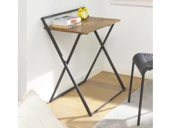 Mesa de apoio dobrável SoBuy Mesas dobráveis para interior Mesas dobráveis que poupam espaço Secretária pequena (preto) FWT88-F