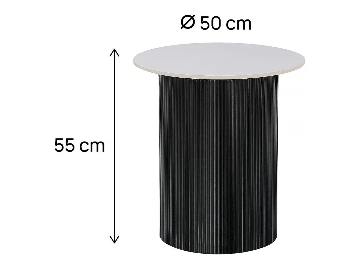 Mesa de apoio em cerâmica "Eclat", mesa de apoio, mesa de cabeceira - 50 x 50 x 55 cm - Branco