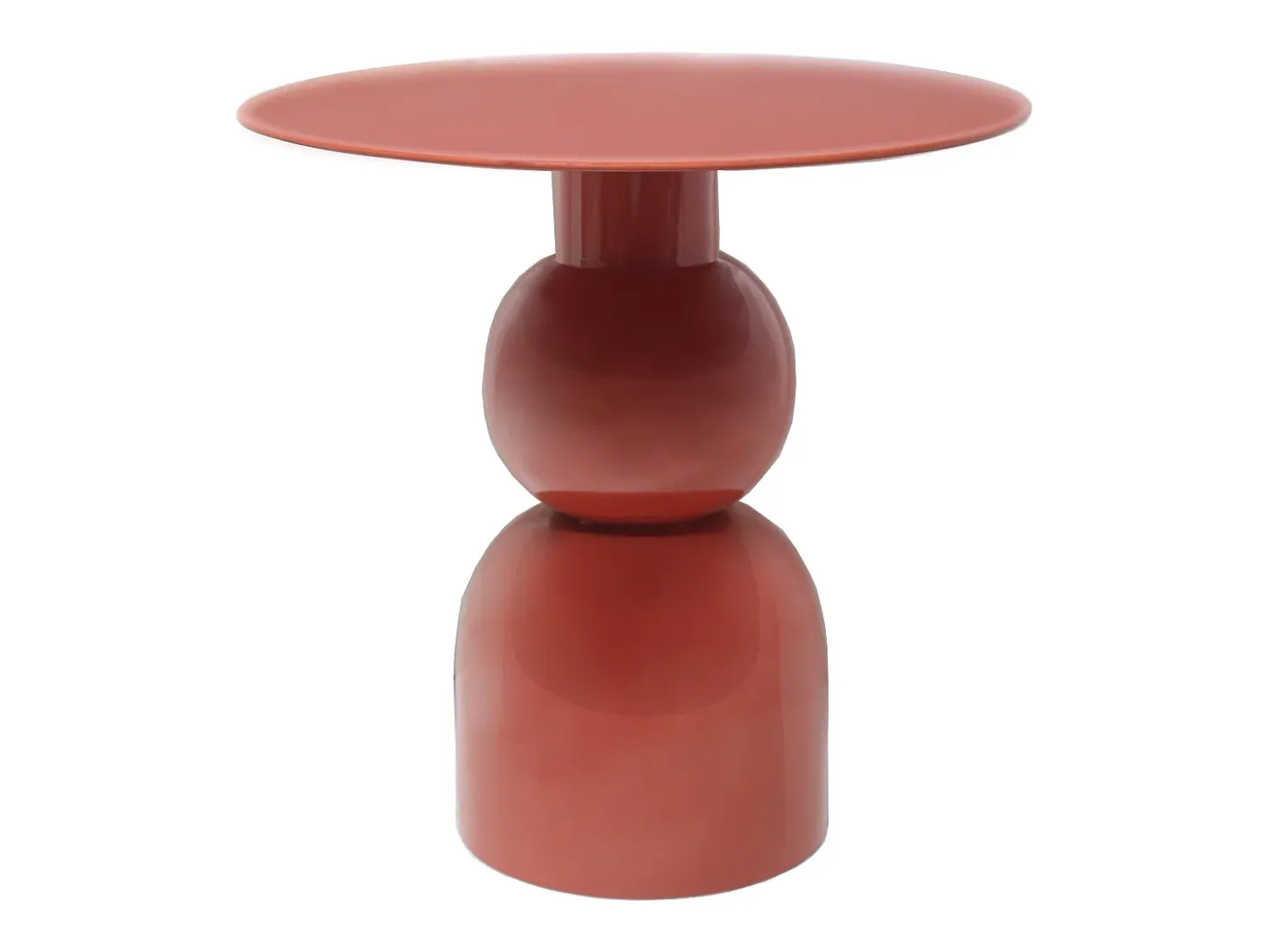 Mesa de apoio em metal de cor terracota - JASMIA