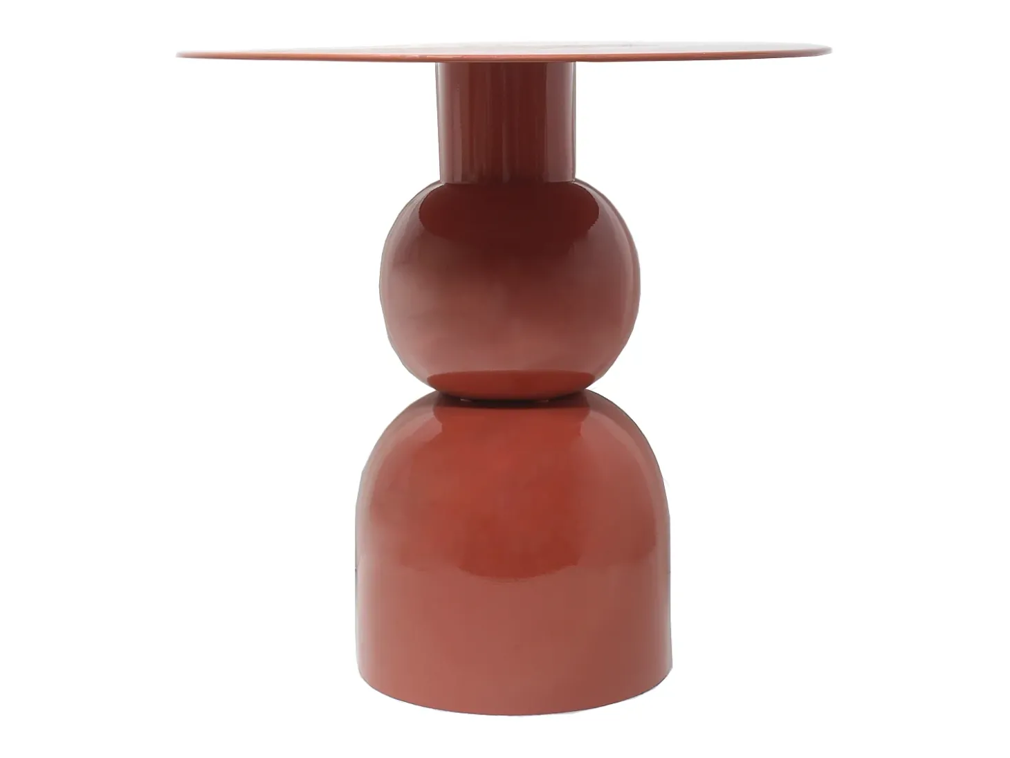 Mesa de apoio em metal de cor terracota - JASMIA
