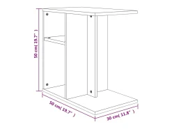 Mesa de apoio 50x30x50 cm contraplacado cinzento cimento