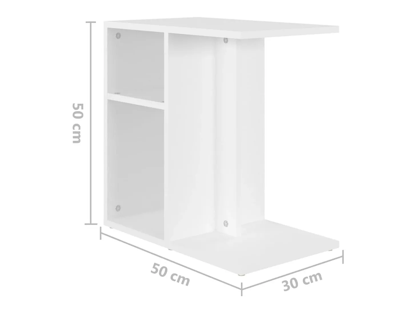 Mesa de apoio 50x30x50 cm contraplacado branco