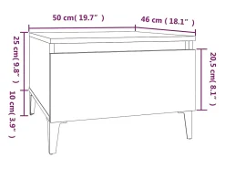 Mesa de apoio 50x46x35 cm derivados madeira carvalho castanho