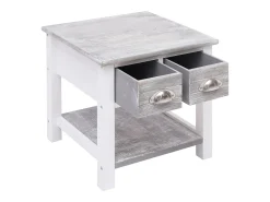 Mesa de apoio 40x40x40 cm madeira de paulownia cinzento