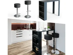 Mesa de bar antracite 57x117x106