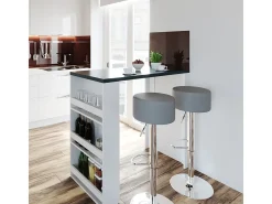 Mesa de bar branco/antracite 57x117x106