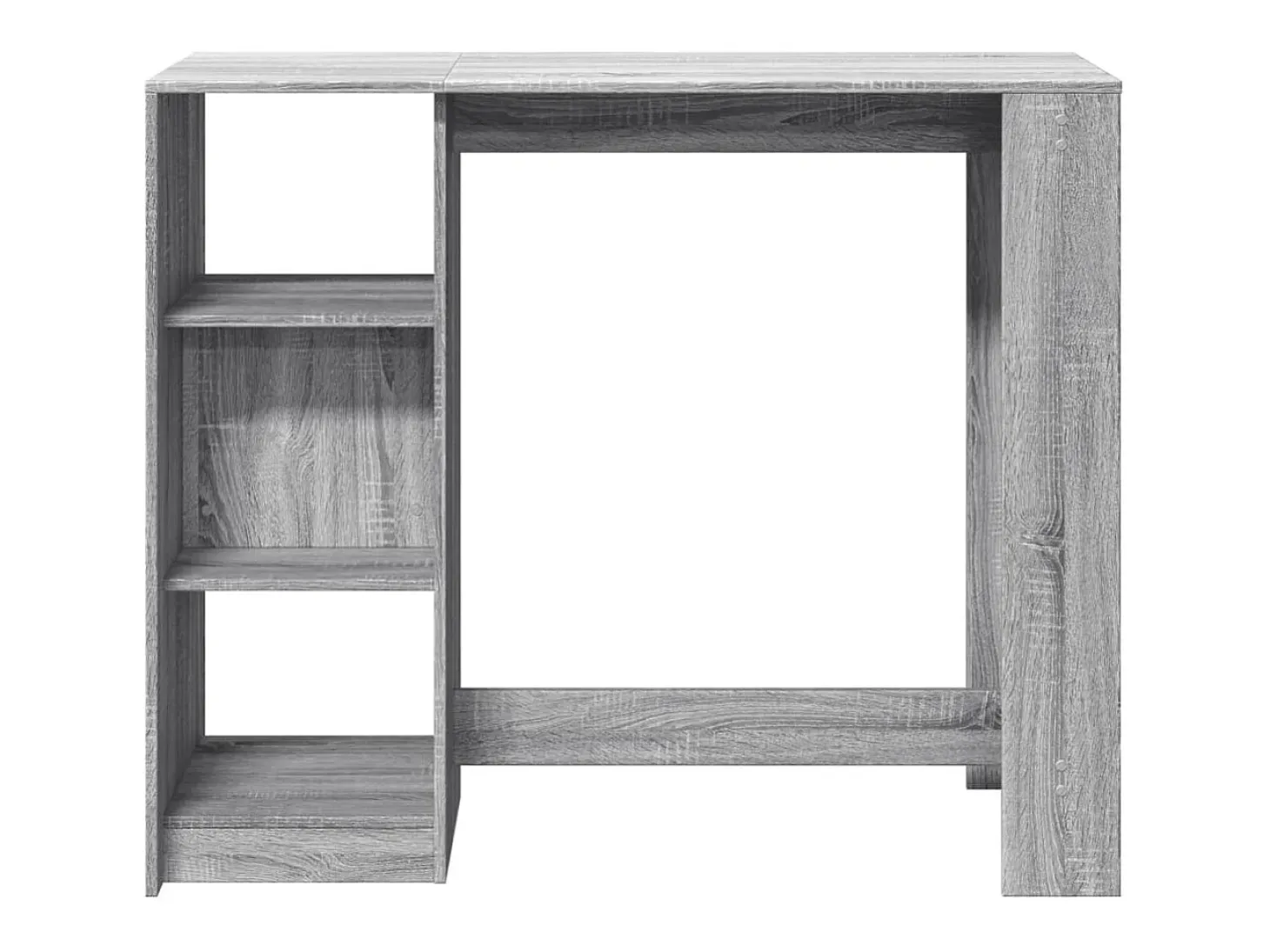 Mesa de bar c/ prateleiras derivados de madeira cinzento sonoma