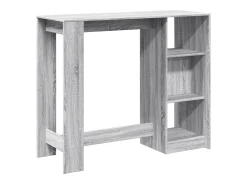 Mesa de bar c/ prateleiras derivados de madeira cinzento sonoma
