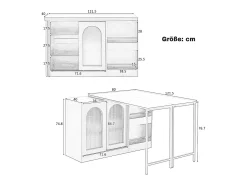 Mesa de bar moderna, extensível, giratória 360°, com espaço de armazenamento, branca.