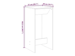 Mesa de bar 51x50x103,5 cm derivados madeira carvalho castanho