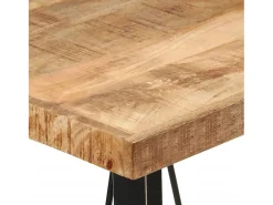 Mesa de bar 55x55x107 cm madeira de mangueira maciça e ferro