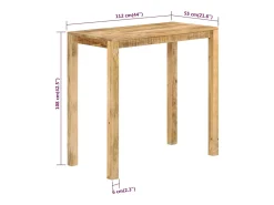 Mesa de bar 112x55x108 cm madeira de mangueira maciça