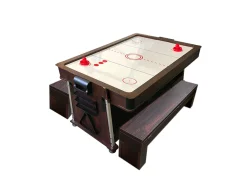 Mesa de bilhar 7 pés multijogo Vermelho air hockey + ping pong - Stark com Bancos