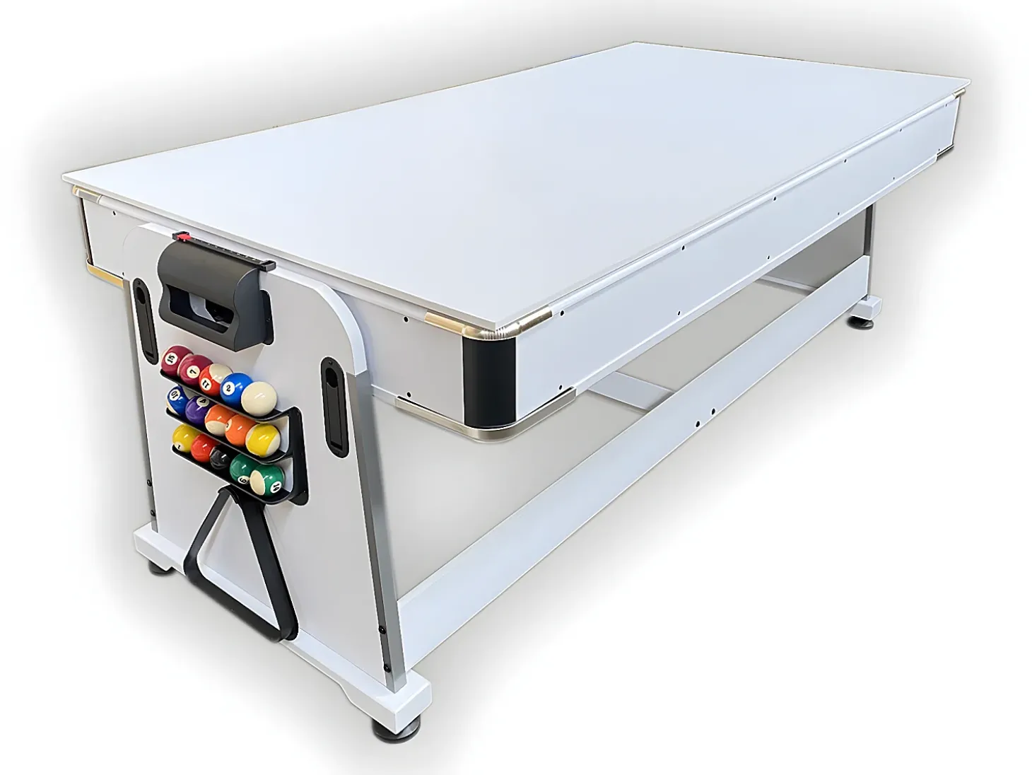 Mesa de bilhar 7 pés multijogo azul air hockey + ping pong - Stark White